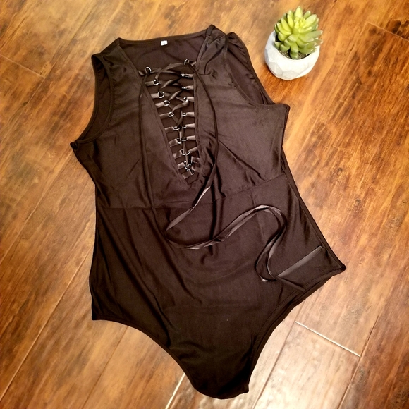 NEWπ₯ Black Sexy Lace Up Body Suit!!!π₯ - Picture 3 of 8
